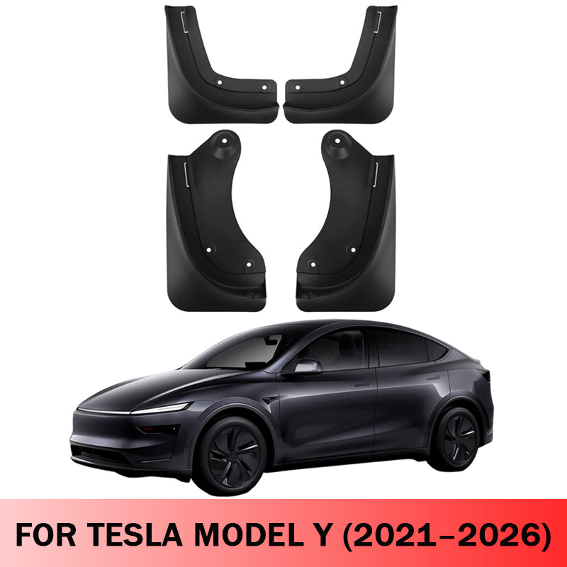Amancarport® Mud Flaps for Tesla Model Y 2021–2026 No-Drill Custom Fit Front & Rear Splash Guards (4PCS)