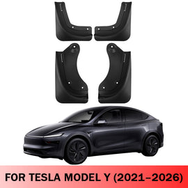 Amancarport® Mud Flaps for Tesla Model Y 2021–2026 No-Drill Custom Fit Front & Rear Splash Guards (4PCS)