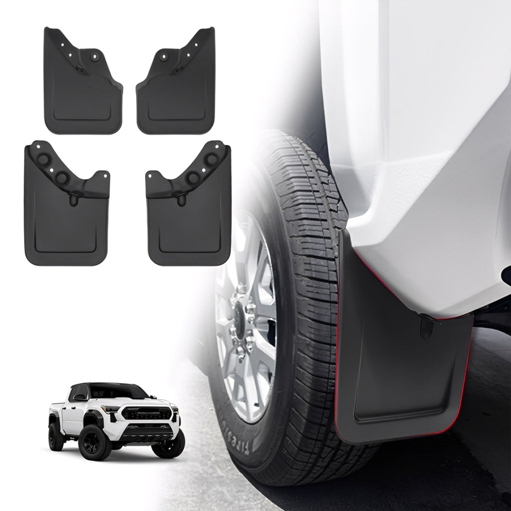 Amancarport® Custom Fit Mud Flaps for Toyota Tacoma 2005–2025 No-Drill Heavy-Duty Splash Guards (4-PC Set)