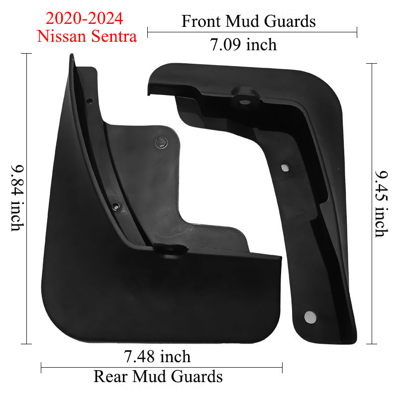 Mud Flaps for Nissan Sentra 2020–2025 No-Drill Custom Fit Front & Rear Splash Guards (Excludes SR Models, 4PCS)
