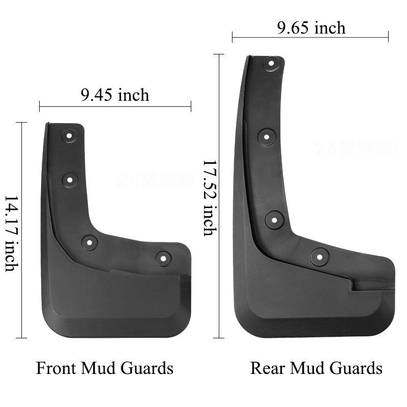 Mud Flaps for Ford Ranger 2011–2025 No-Drill Custom Fit All-Weather Front & Rear Splash Guards (4PCS)