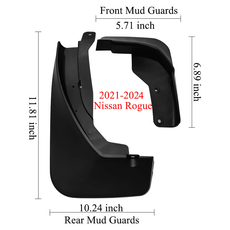 Mud Flaps for Nissan Rogue 2021–2025 No-Drill Custom Fit Front & Rear Splash Guards (4PCS)