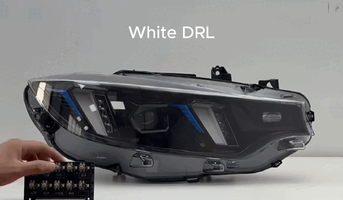 LED Headlights for BMW 4 Series F32 F82 F36 (2013-2020) – Snake Eyes Style, Projector Lens with Yellow DRL