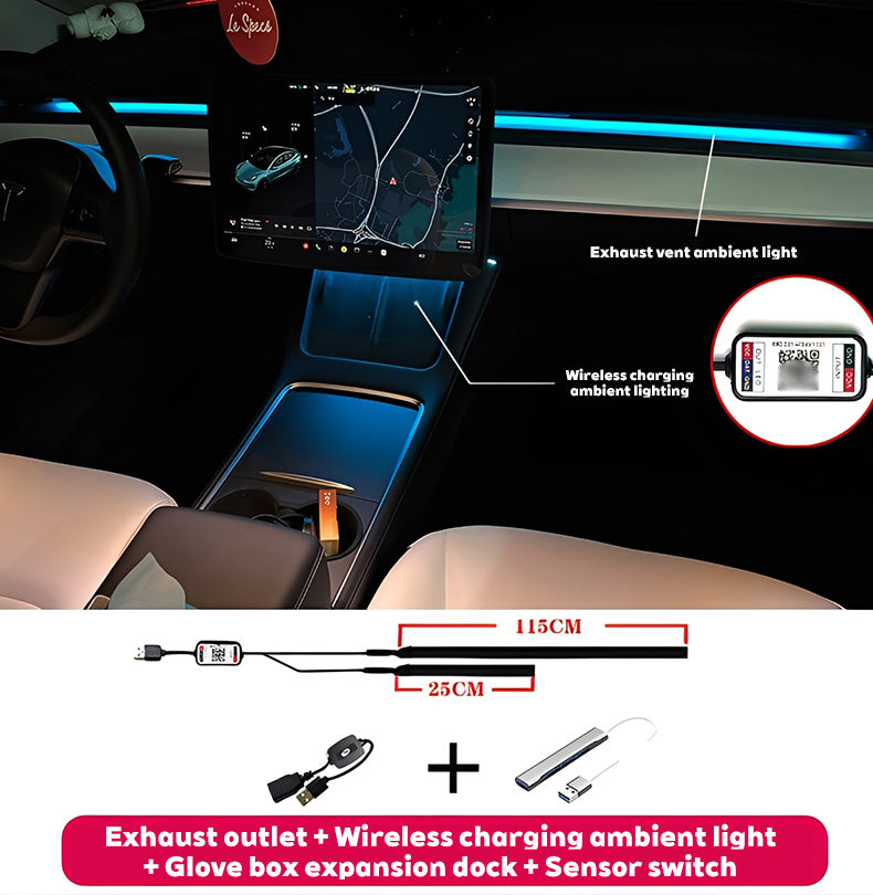 Suitable For Tesla Model 3/Y 2016-2024 Dashboard Streamer Atmosphere Light