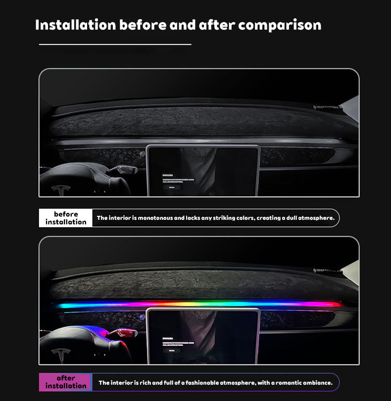 Suitable For Tesla Model 3/Y 2016-2024 Dashboard Streamer Atmosphere Light