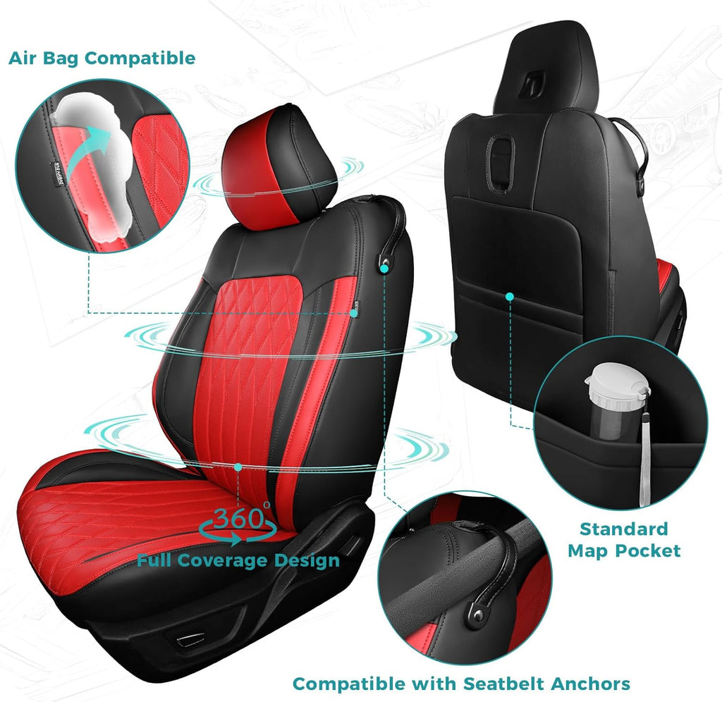 Ford Mustang Coupe 2015–2025 Custom Leather Seat Covers