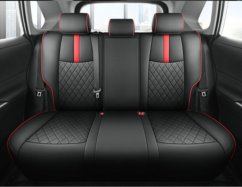 Custom For Toyota Rav4 (2019-2025) Sporty Leather Car Seat Cover Full Set Compatible with Airbags