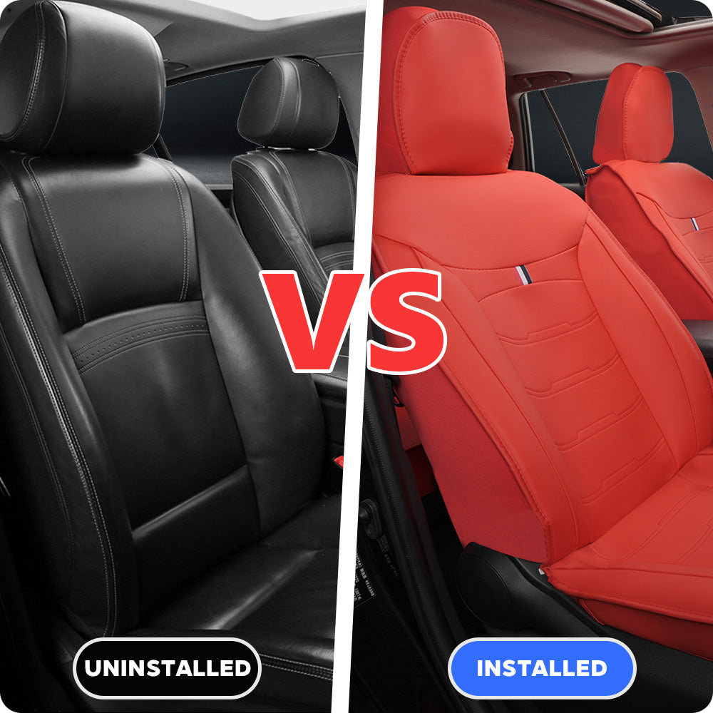 Amancarport® Universal Faux Leather Car Seat Covers – 5-Piece Waterproof Set for Most Vehicles