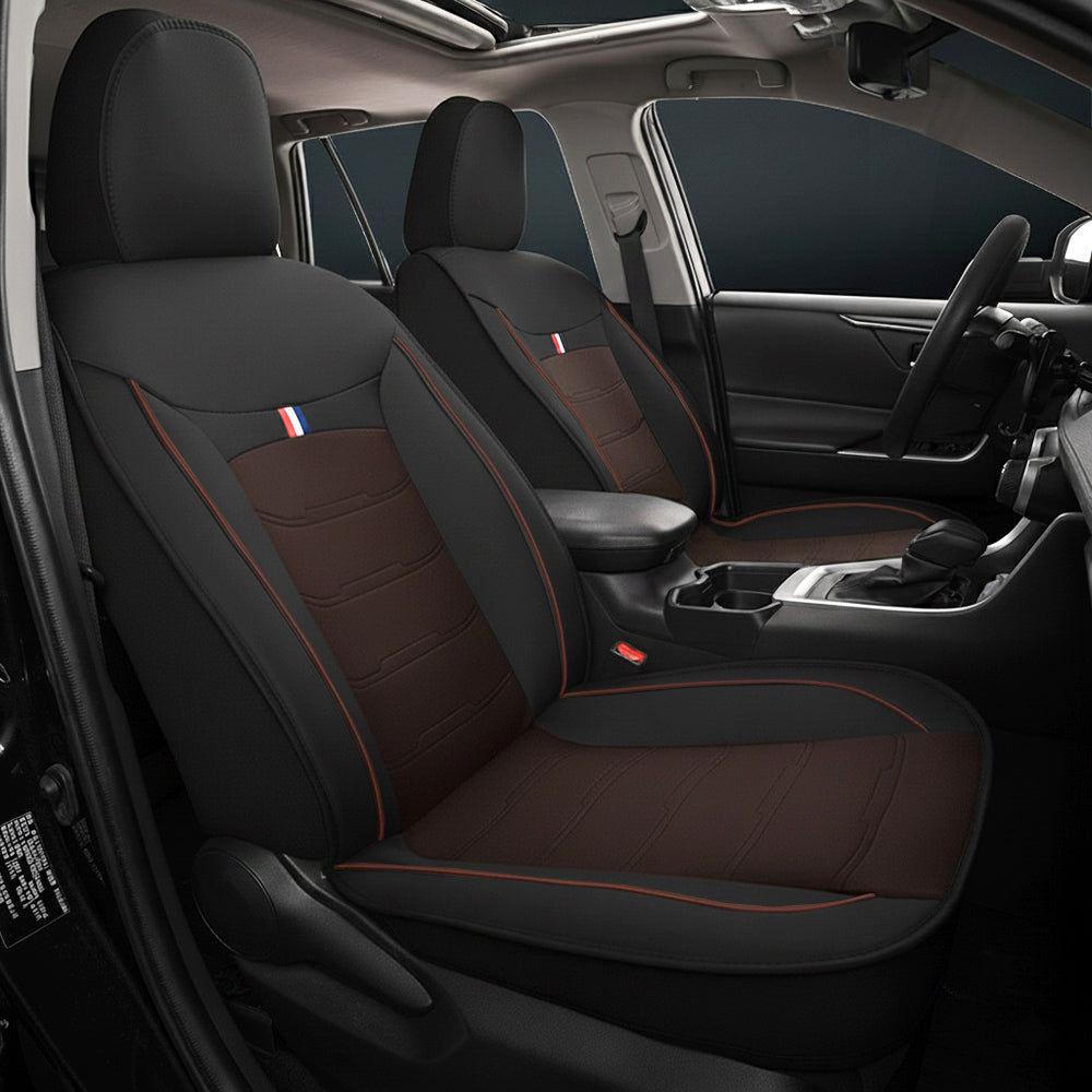 Amancarport® Universal Faux Leather Car Seat Covers – 5-Piece Waterproof Set for Most Vehicles