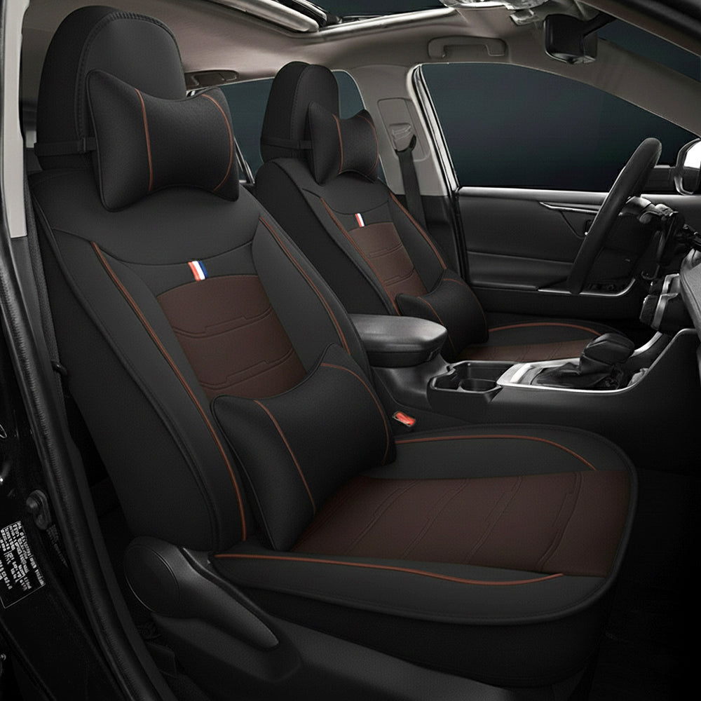Amancarport® Universal Faux Leather Car Seat Covers – 5-Piece Waterproof Set for Most Vehicles