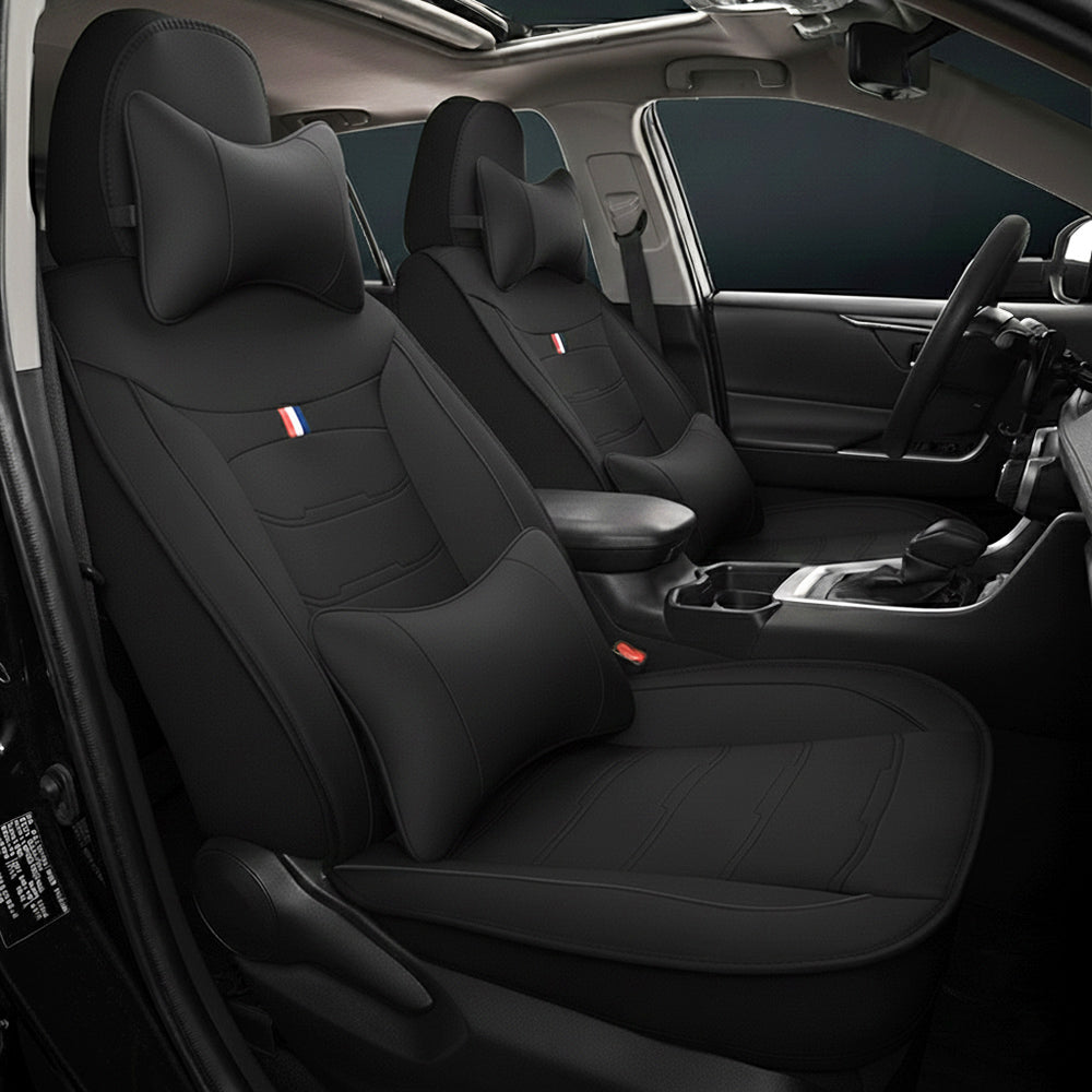 Amancarport® Universal Faux Leather Car Seat Covers – 5-Piece Waterproof Set for Most Vehicles