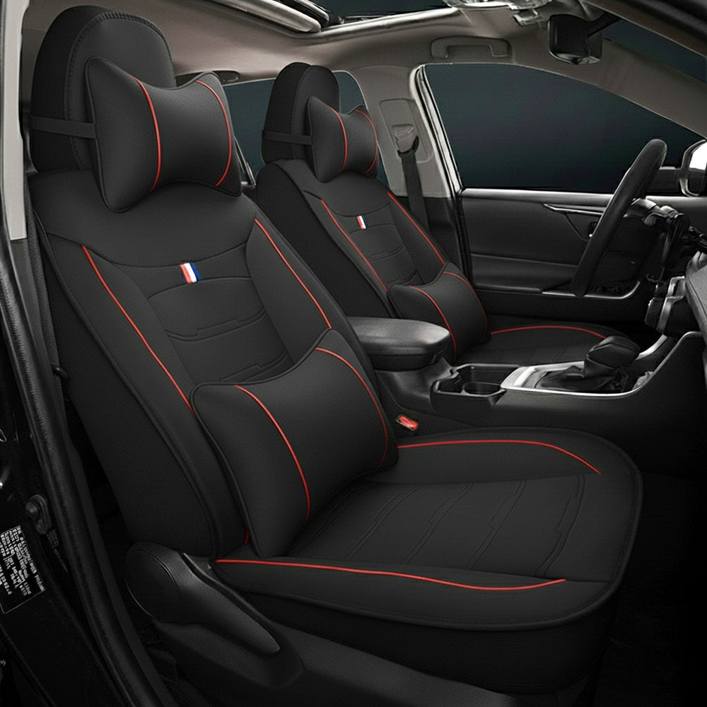 Amancarport® Universal Faux Leather Car Seat Covers – 5-Piece Waterproof Set for Most Vehicles