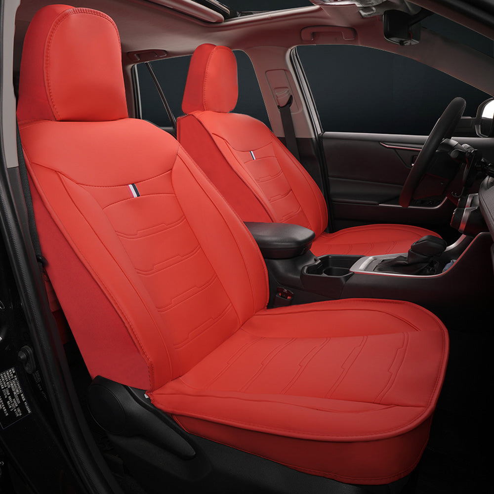 Amancarport® Universal Faux Leather Car Seat Covers – 5-Piece Waterproof Set for Most Vehicles