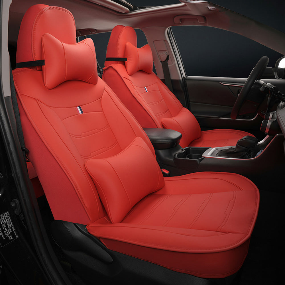 Amancarport® Universal Faux Leather Car Seat Covers – 5-Piece Waterproof Set for Most Vehicles