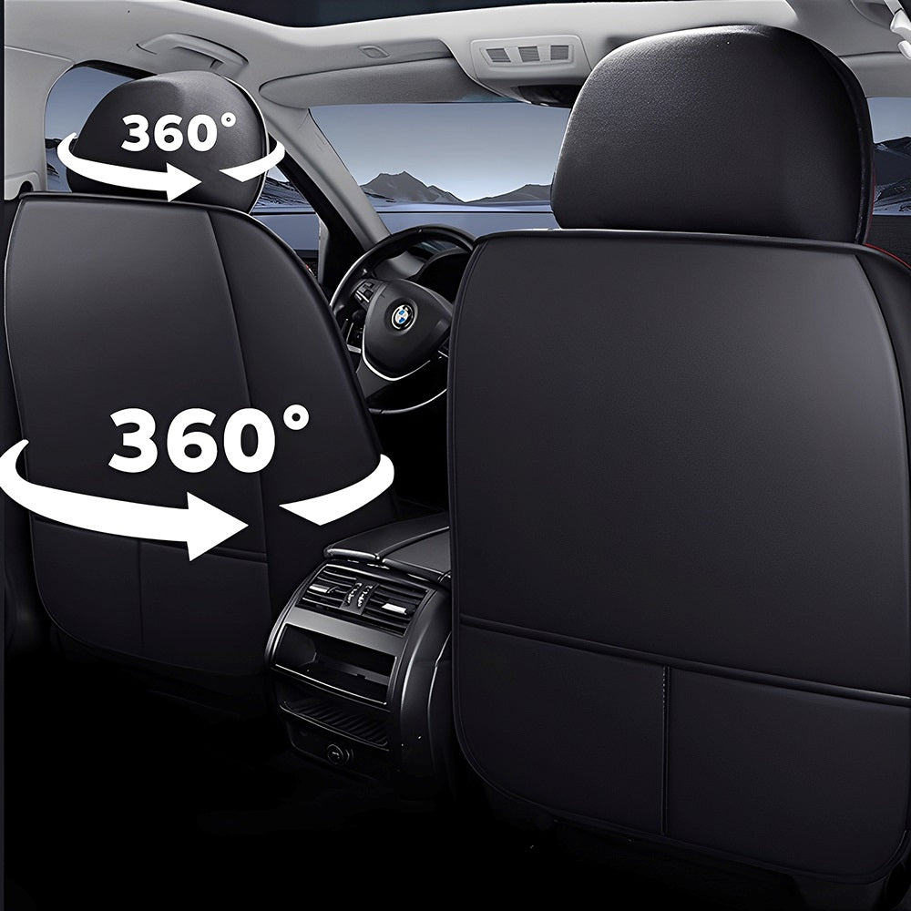 Amancarport® 5-Piece Car Seat Covers Full Set – Universal Faux Leather Cushions for Cars, SUVs & Trucks