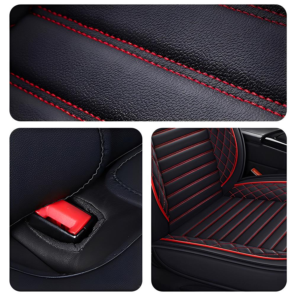Amancarport® 5-Piece Car Seat Covers Full Set – Universal Faux Leather Cushions for Cars, SUVs & Trucks