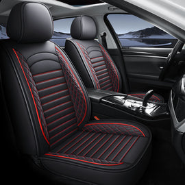 Amancarport® 5-Piece Car Seat Covers Full Set – Universal Faux Leather Cushions for Cars, SUVs & Trucks