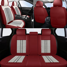 Load image into Gallery viewer, Amancarport Universal Leather Car Seat Covers Full Set - Breathable Leather and Ice Silk Front and Rear Seat Covers