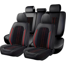 Load image into Gallery viewer, Amancarport Universal Leather Car Seat Covers Full Set - Breathable Leather and Ice Silk Front and Rear Seat Covers