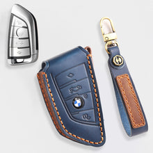 Load image into Gallery viewer, Genuine Leather Key Fob Cover for BMW 1 3 4 5 7 Series X1 X3 X4 X5 X6 X7 330i 530i 540i 730i Smart Key Case Holder Accessories