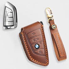 Load image into Gallery viewer, Genuine Leather Key Fob Cover for BMW 1 3 4 5 7 Series X1 X3 X4 X5 X6 X7 330i 530i 540i 730i Smart Key Case Holder Accessories