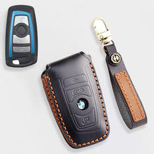 Load image into Gallery viewer, Genuine Leather Key Fob Cover for BMW 1 3 4 5 7 Series X1 X3 X4 X5 X6 X7 330i 530i 540i 730i Smart Key Case Holder Accessories