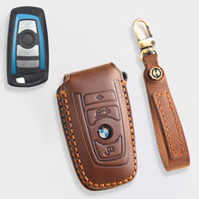 Load image into Gallery viewer, Genuine Leather Key Fob Cover for BMW 1 3 4 5 7 Series X1 X3 X4 X5 X6 X7 330i 530i 540i 730i Smart Key Case Holder Accessories