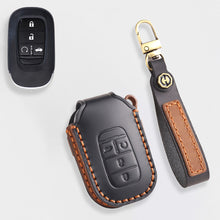 Load image into Gallery viewer, Genuine Leather Key Cover for Honda Civic, Accord, CR-V, Pilot, HR-V - 2 to 7 Button Case / Fits Odyssey, Passport, Insight