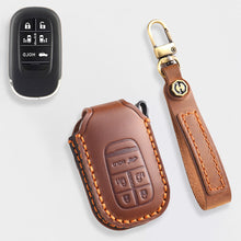 Load image into Gallery viewer, Genuine Leather Key Cover for Honda Civic, Accord, CR-V, Pilot, HR-V - 2 to 7 Button Case / Fits Odyssey, Passport, Insight