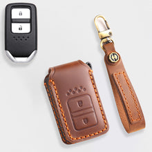 Load image into Gallery viewer, Genuine Leather Key Cover for Honda Civic, Accord, CR-V, Pilot, HR-V - 2 to 7 Button Case / Fits Odyssey, Passport, Insight