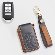 Load image into Gallery viewer, Genuine Leather Key Cover for Honda Civic, Accord, CR-V, Pilot, HR-V - 2 to 7 Button Case / Fits Odyssey, Passport, Insight