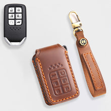 Load image into Gallery viewer, Genuine Leather Key Cover for Honda Civic, Accord, CR-V, Pilot, HR-V - 2 to 7 Button Case / Fits Odyssey, Passport, Insight