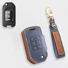 Load image into Gallery viewer, Genuine Leather Key Cover for Honda Civic, Accord, CR-V, Pilot, HR-V - 2 to 7 Button Case / Fits Odyssey, Passport, Insight
