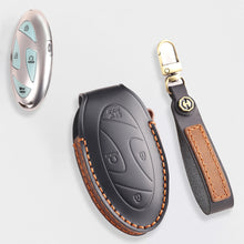 Load image into Gallery viewer, Genuine Leather Key Fob Cover for Hyundai Sonata, Santa Fe, Tucson, Palisade, - 3/4/5/6/7 Button Protective Case