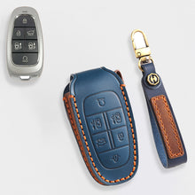 Load image into Gallery viewer, Genuine Leather Key Fob Cover for Hyundai Sonata, Santa Fe, Tucson, Palisade, - 3/4/5/6/7 Button Protective Case