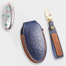 Load image into Gallery viewer, Genuine Leather Key Fob Cover for Hyundai Sonata, Santa Fe, Tucson, Palisade, - 3/4/5/6/7 Button Protective Case