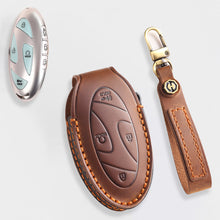 Load image into Gallery viewer, Genuine Leather Key Fob Cover for Hyundai Sonata, Santa Fe, Tucson, Palisade, - 3/4/5/6/7 Button Protective Case