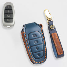 Load image into Gallery viewer, Genuine Leather Key Fob Cover for Hyundai Sonata, Santa Fe, Tucson, Palisade, - 3/4/5/6/7 Button Protective Case