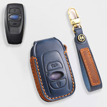 Load image into Gallery viewer, Genuine Leather Key Fob Cover for Subaru Outback, Forester, Impreza, Legacy, and XV (3, 4-Button)