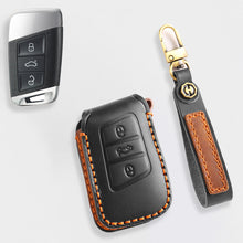 Load image into Gallery viewer, Genuine Leather Key Fob Cover for All 3-Button Volkswagen Key Fobs