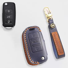 Load image into Gallery viewer, Genuine Leather Key Fob Cover for All 3-Button Volkswagen Key Fobs