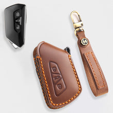 Load image into Gallery viewer, Genuine Leather Key Fob Cover for All 3-Button Volkswagen Key Fobs