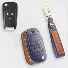 Load image into Gallery viewer, Handmade Leather Key Cover for Chevrolet Silverado Tahoe Camaro Equinox - 3/4/5/6 Button Case (Fits 2016-2024)