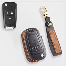 Load image into Gallery viewer, Handmade Leather Key Cover for Chevrolet Silverado Tahoe Camaro Equinox - 3/4/5/6 Button Case (Fits 2016-2024)