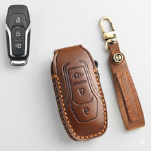 Load image into Gallery viewer, Premium Leather Key Fob Cover for Ford F150 F250 Mustang - Protective Case for 3/4/5 Button Remotes (Fits Bronco/Ranger/Edge)