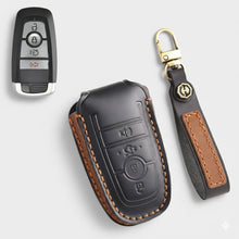 Load image into Gallery viewer, Premium Leather Key Fob Cover for Ford F150 F250 Mustang - Protective Case for 3/4/5 Button Remotes (Fits Bronco/Ranger/Edge)