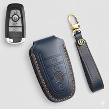 Load image into Gallery viewer, Premium Leather Key Fob Cover for Ford F150 F250 Mustang - Protective Case for 3/4/5 Button Remotes (Fits Bronco/Ranger/Edge)