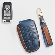 Load image into Gallery viewer, Premium Leather Key Fob Cover for Ford F150 F250 Mustang - Protective Case for 3/4/5 Button Remotes (Fits Bronco/Ranger/Edge)