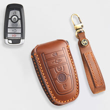 Load image into Gallery viewer, Premium Leather Key Fob Cover for Ford F150 F250 Mustang - Protective Case for 3/4/5 Button Remotes (Fits Bronco/Ranger/Edge)