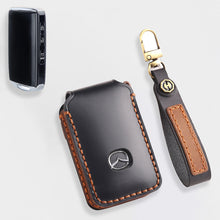 Load image into Gallery viewer, Genuine Leather Key Fob Cover for Mazda 3, Mazda 6, CX-3, CX-5, and CX-9